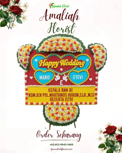 Karangan Papan Bunga Pernikahan di Cijaura